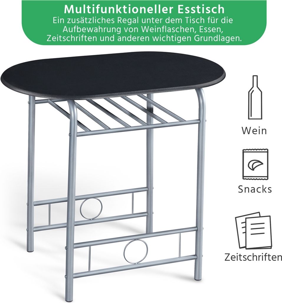 Yaheetech 3-teilig Essgruppe, Sitzgruppe Balkonset aus Produktbild 7