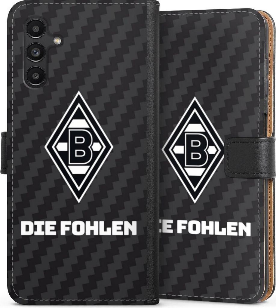 DeinDesign Klapphülle für Samsung Galaxy A13 5G Handytasche Lederhülle Tasche Borussia Mönchengladbach Carbon Gladbach
