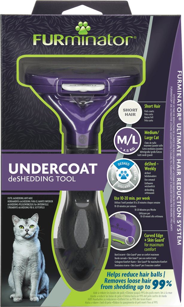 FURminator 4048422141259, Katze, Deshedder, Schwarz, Produktbild 