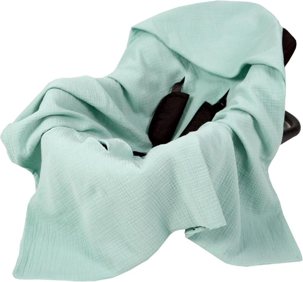 Babylux Musselin Einschlagdecke mit Kapuze – 90x90 cm – Produktbild 