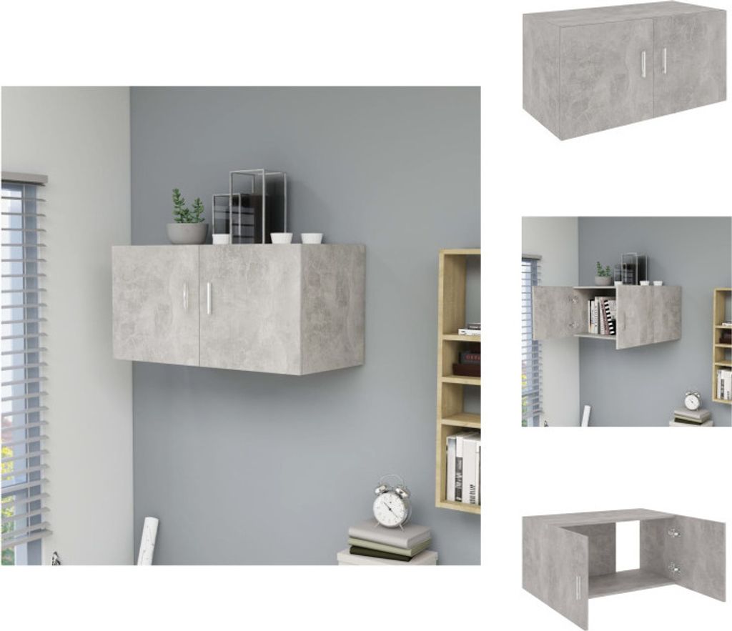 vidaXL Wandschrank Betongrau 80 x 39 x 40 cm Holzwerkstoff - Wandregale