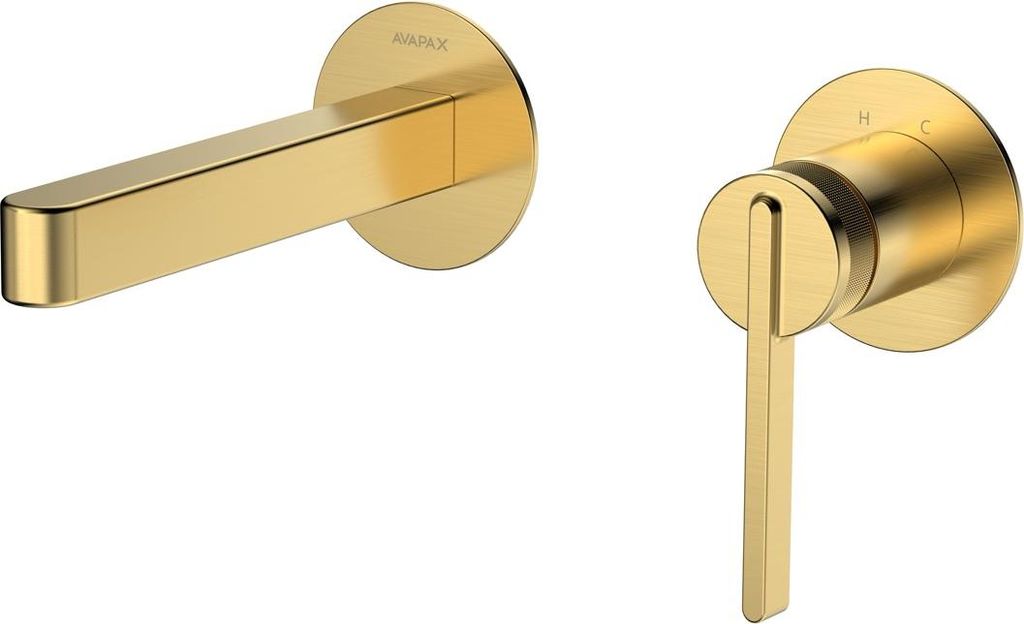 Avapax | Waschtischarmatur Unterputz - Gebürstetes Gold - Messing - Präzise Regelung - 1 Stück