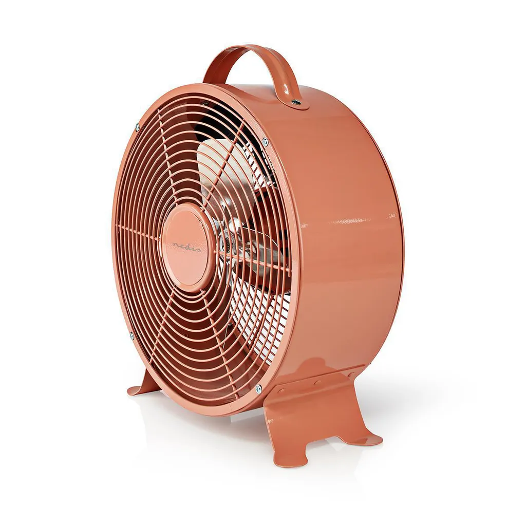 Ventilateur de Table pour Bureau Rose Retro 25cm Nedis 20W Design