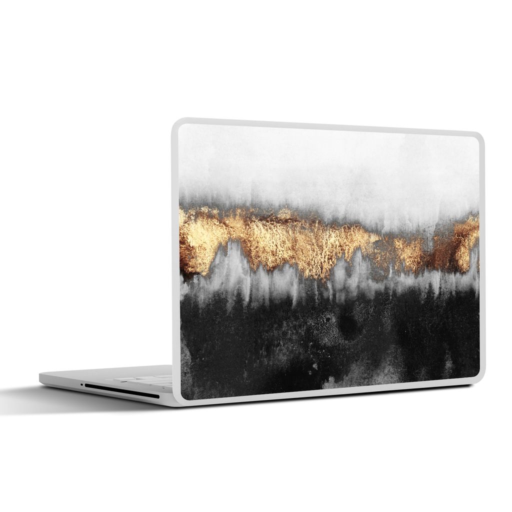 MuchoWow Laptop Aufkleber Sticker Cover Gold - Chic - Abstrakt 31x22.5 cm - Laptop-Deko