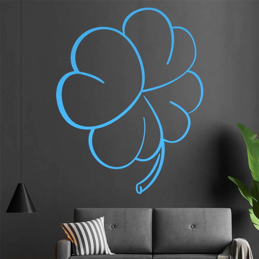 Kleeblatt Wandtattoo in 6 Größen - Wandaufkleber Wall Sticker - Dekoration, Küche, Wohnzimmer, Schlafzimmer, Badezimmer