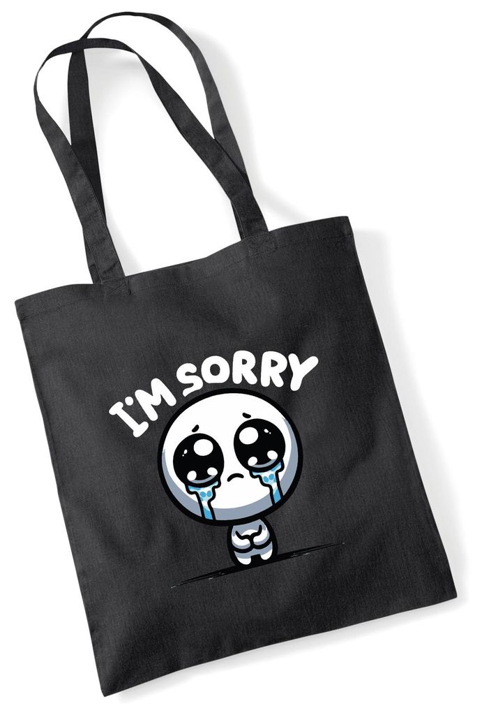 Huuraa Jutebeutel I'm sorry weinendes Männchen 10 Liter Black Baumwolle Tasche Geschenkidee
