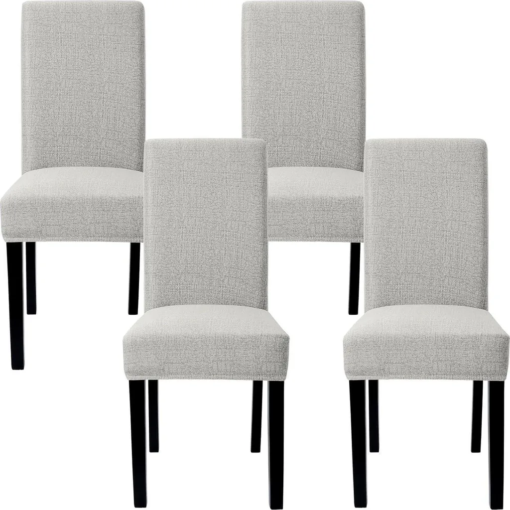 4 Housses de chaises pour salle à manger - Lavables et extensibles (Mixte)