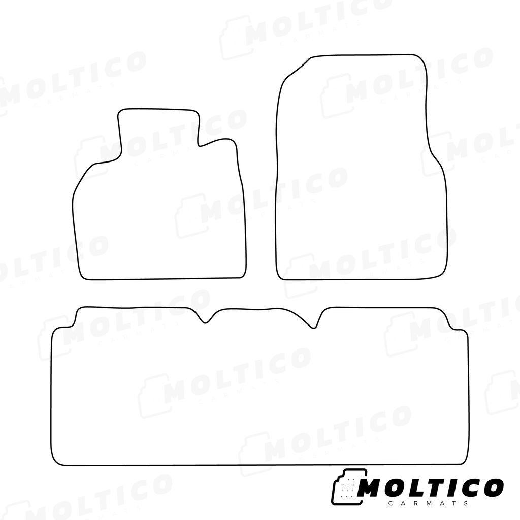 moto-MOLTICO Fußmatten Auto - Velours Autoteppiche passend für Ford Focus II (2004-2010) - 4-teiliges Set - Schwarze Automatten mit Roten Ziernähten