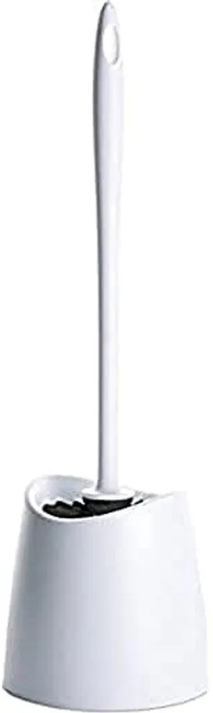 Brosse WC sans BPA en polypropylène blanc 12x12x38 cm haute résistance