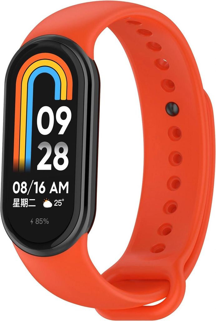 Bizon Strap Watch Dots Silikonarmband für Xiaomi Smart Band 9 / 9 NFC / 8, Orange