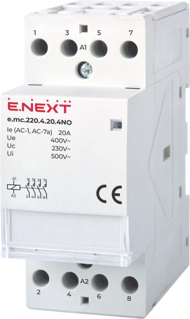 E.NEXT p005019 Modularschütz 4P 20A 4NO 230V AC