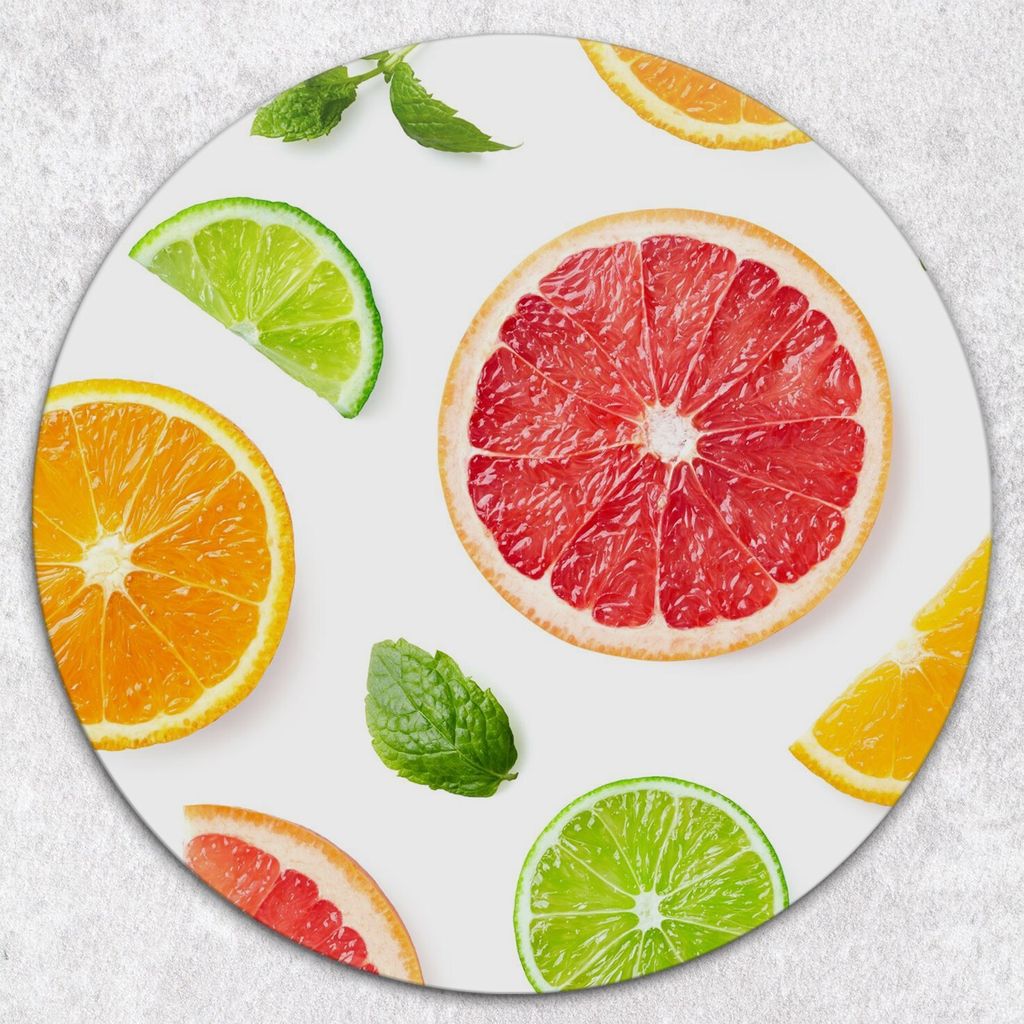 Glas-Herdabdeckplatten Glaskeramikkochfeld-Abdeckung Spritzschutz Glas Runden Schneidebrett fi40 cm - Obst
