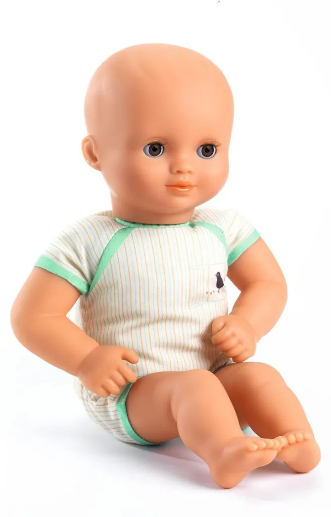 Poupée bébé Baby Green Djeco sans plastique : jouet sain zéro produit toxique