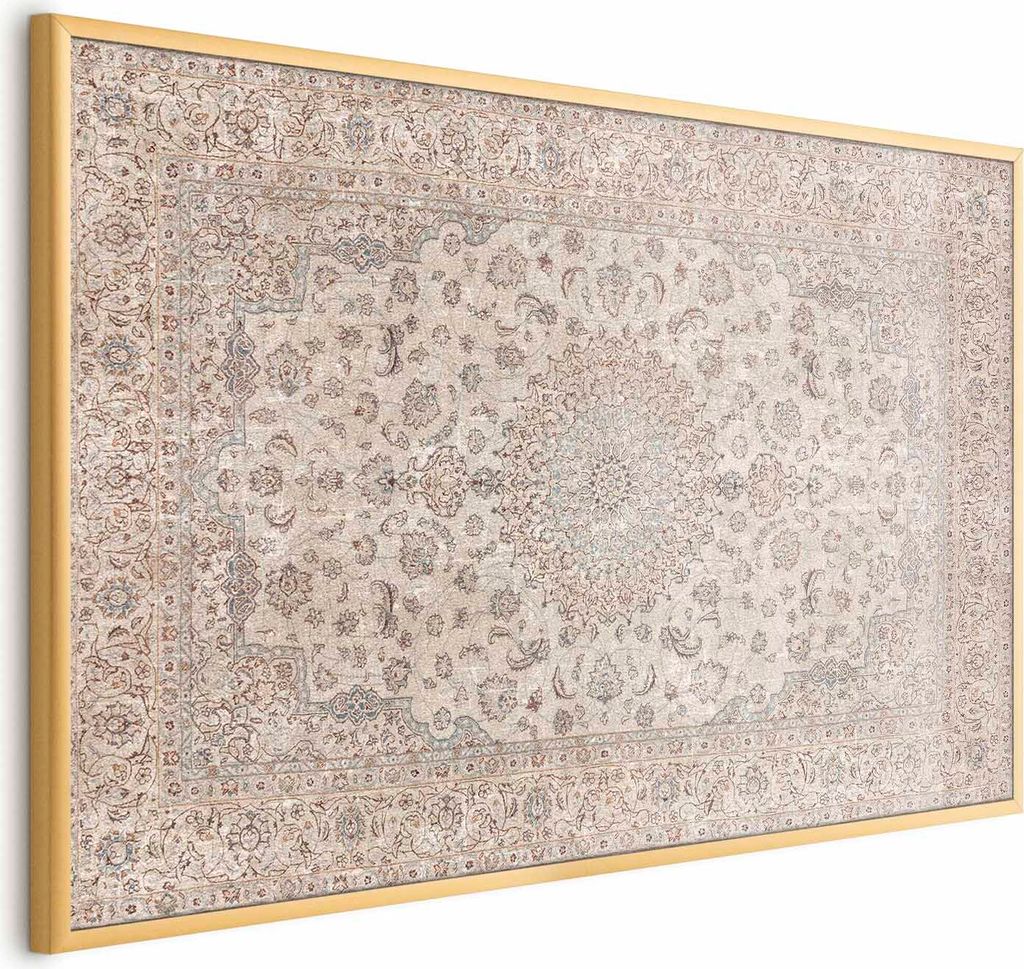 Posterpapier Poster - Sand Carpet - Worn Persian Rug with Rich Ornamental Motifs 90x60 cm Orient n-C-10044-ao-a