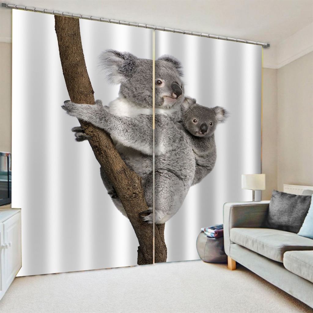 Icegrey 2 Stš¹ck Tiere Gardinen Vorh?nge Verdunkelungsvorh?nge Blickdicht 3D Curtain Schlafzimmer Wohnzimmer mit Haken, Stil 4, 264x213cm