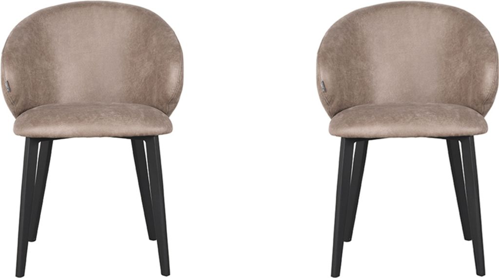 LABEL51 Logan Esszimmerstuhl – Taupe – Mikro-Wildleder