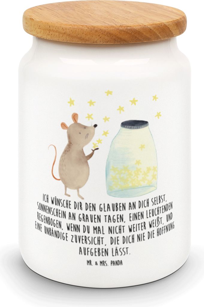 Mr. & Mrs. Panda bonbondose Maus Sterne - Weiß - Geschenk, Geburtstag, Taufe, Lebensmittelbehälter, Träume, Kaffeedose, Keksdose, behälter, Geb...