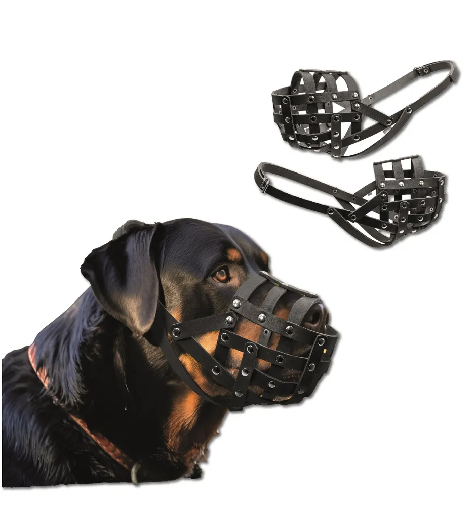 Muselière pour chiens respirante en cuir souple pour trajet en voiture