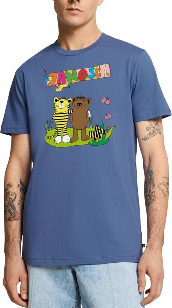Spreadshirt Janosch Tiger und Bär Freundschaft Männer Premium T-Shirt, XL, Taubenblau
