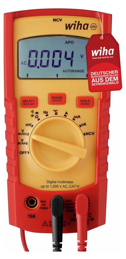 Wiha Digitales Multimeter bis 1.000 V AC, CAT IV inkl. 2x Produktbild 