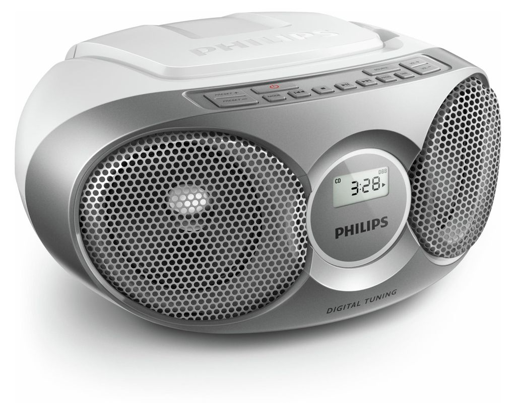 Philips AZ215S/12 zilveren radio-recorder met CD-speler Productafbeelding 