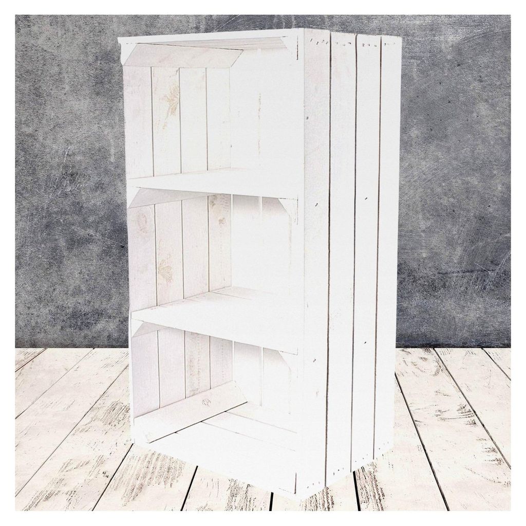 Weiße Regalkiste mit 2 Mittelbrettern 68cm x 40cm x 31cm