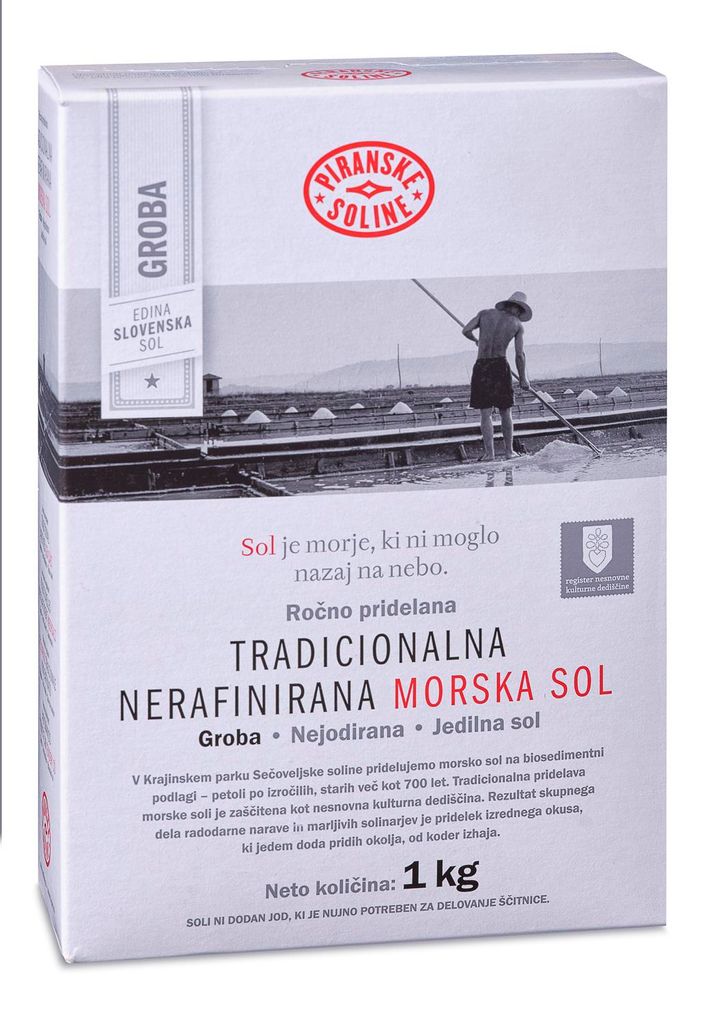 PIRANSKE SOLINE: Tradičná morská soľ, 1 kg, hrubá, Obrázok produktu 