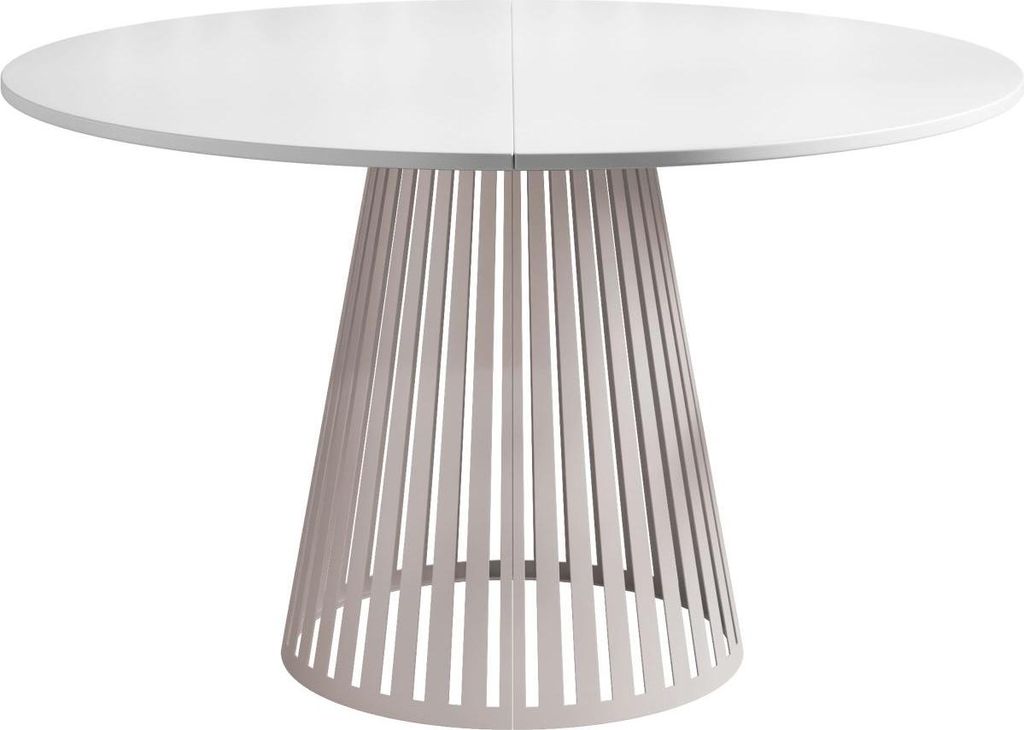 MIRJAN24 Tisch Cone 100, Esszimmer Tisch, Beine aus Stahl (Farbe: Cashmere / Arktisches Weiß)