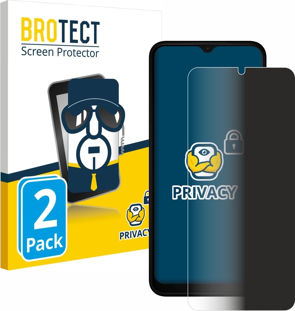 2x BROTECT Sichtschutzfolie für Nokia C32 Anti-Spy Privacy Sichtschutz Blickschutz Folie Blaulicht-Schutz