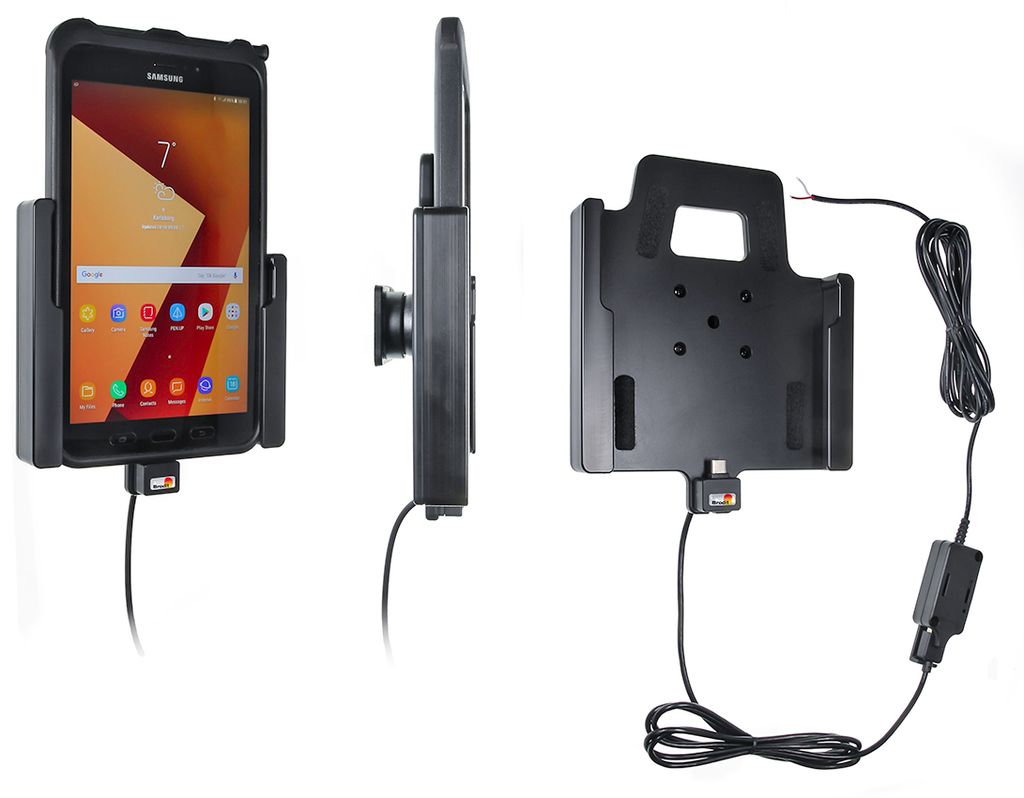 Brodit Gerätehalter 727002 mit Ladefunktion - für Tablets - Samsung Galaxy Tab Active 2 SM-T390/SM-T395, Samsung Galaxy Tab Active 3 SM-T570/SM-T...