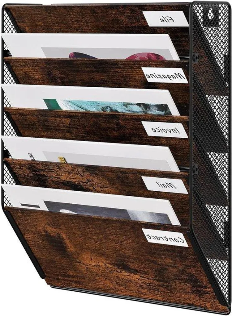 Organiseur mural A4 contre le désordre : métal et bois de qualité