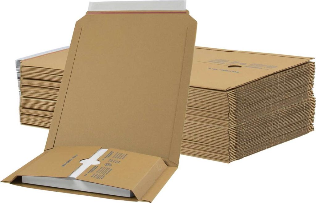 25/50/100 Stück Buchverpackung 245x165x20-70 Wickelverpackung Karton Faltkarton, Größe:50 Stk