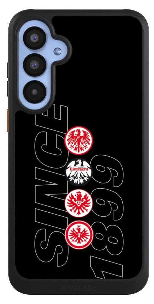 NIVOCASE Hülle für Samsung Galaxy A55 5G Handyhülle NIVOcore Case Schwarz Adler Eintracht Frankfurt Logo