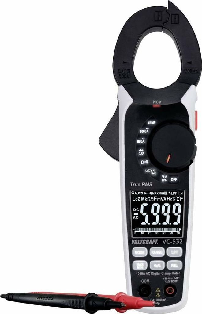 VOLTCRAFT VC-532 Stromzange digital CAT III 600 V Anzeige Image du produit 