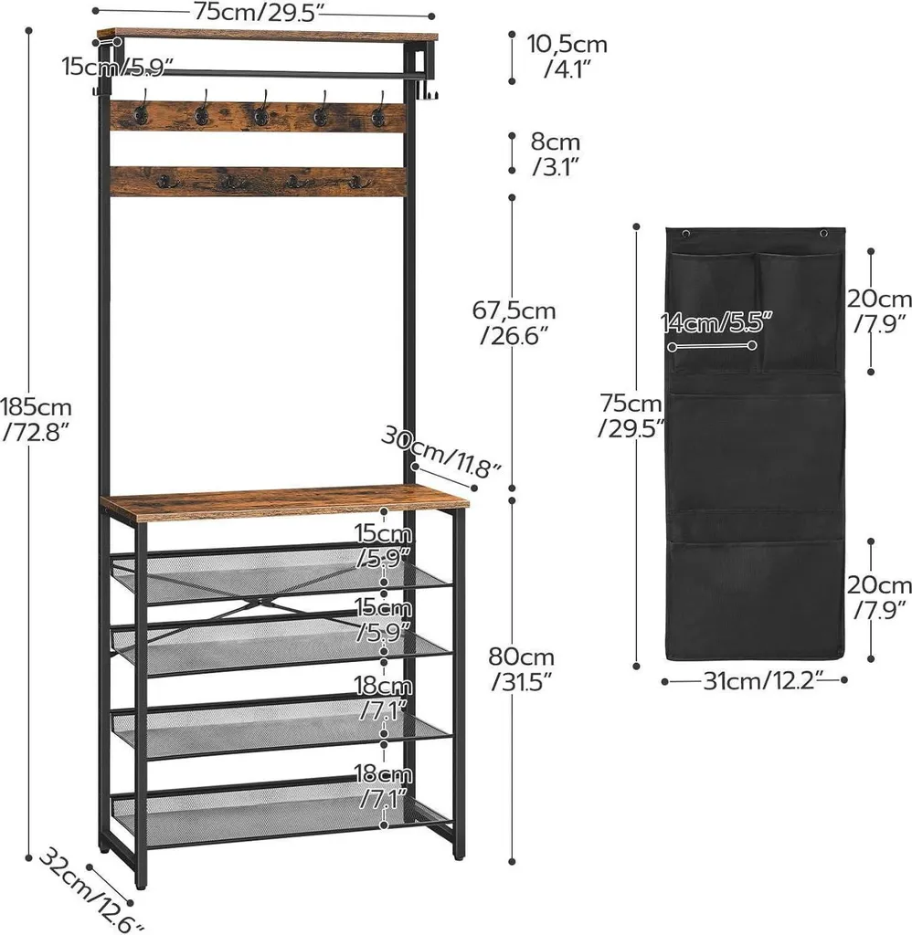 Organisateur d'entrée pour ranger chaussures et manteaux gain de place - 5