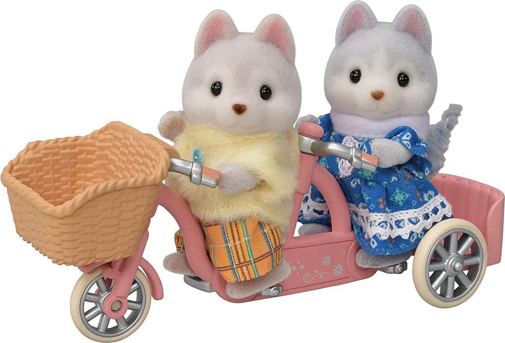 Figurki husky Hayden i Pauline na rowerze tandemowym Immagine del prodotto 