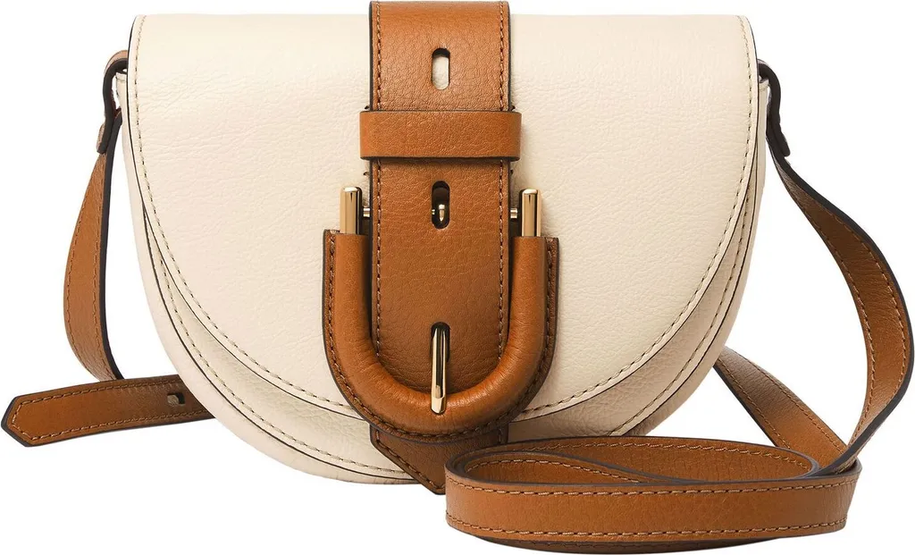 Sac bandoulière cuir Fossil Harwell écru : fini les sacs trop lourds