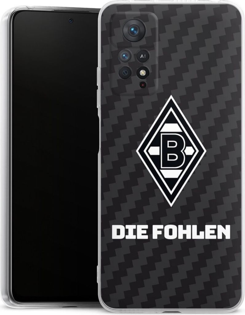 DeinDesign Handyhülle für Xiaomi Redmi Note 11 Pro 4G Silikon Hülle Case Smartphone Schutzhülle Borussia Mönchengladbach Carbon Gladbach