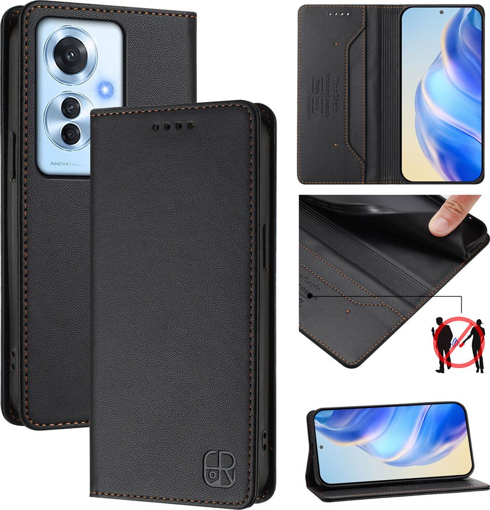 Lederhülle für Oppo Reno11 F Hülle Flip Brieftasche Produktbild 