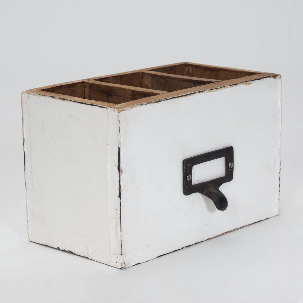 STIFTEHALTER "BOX 18" | Mahagoni, 19x12 cm (BxH) | Stiftebox | Farbe: 06 weiß-landhaus