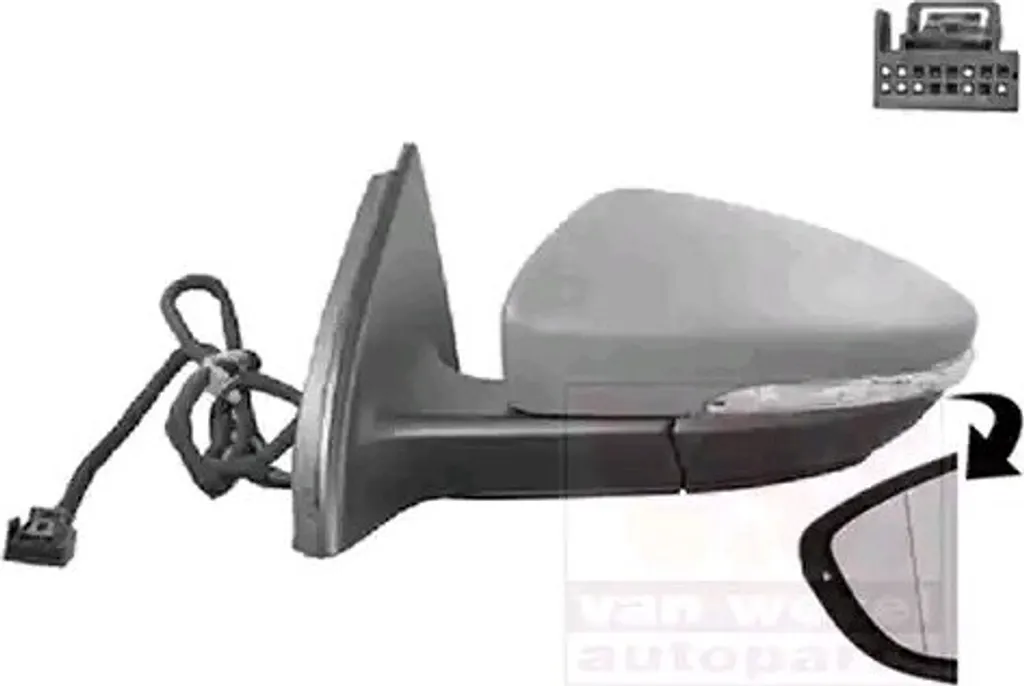 Rétroviseur extérieur chauffant asphérique pour VW Passat Alltrack 365