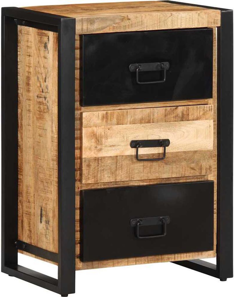 Schubladenschrank 50x35x70 cm Raues Massivholz Mango