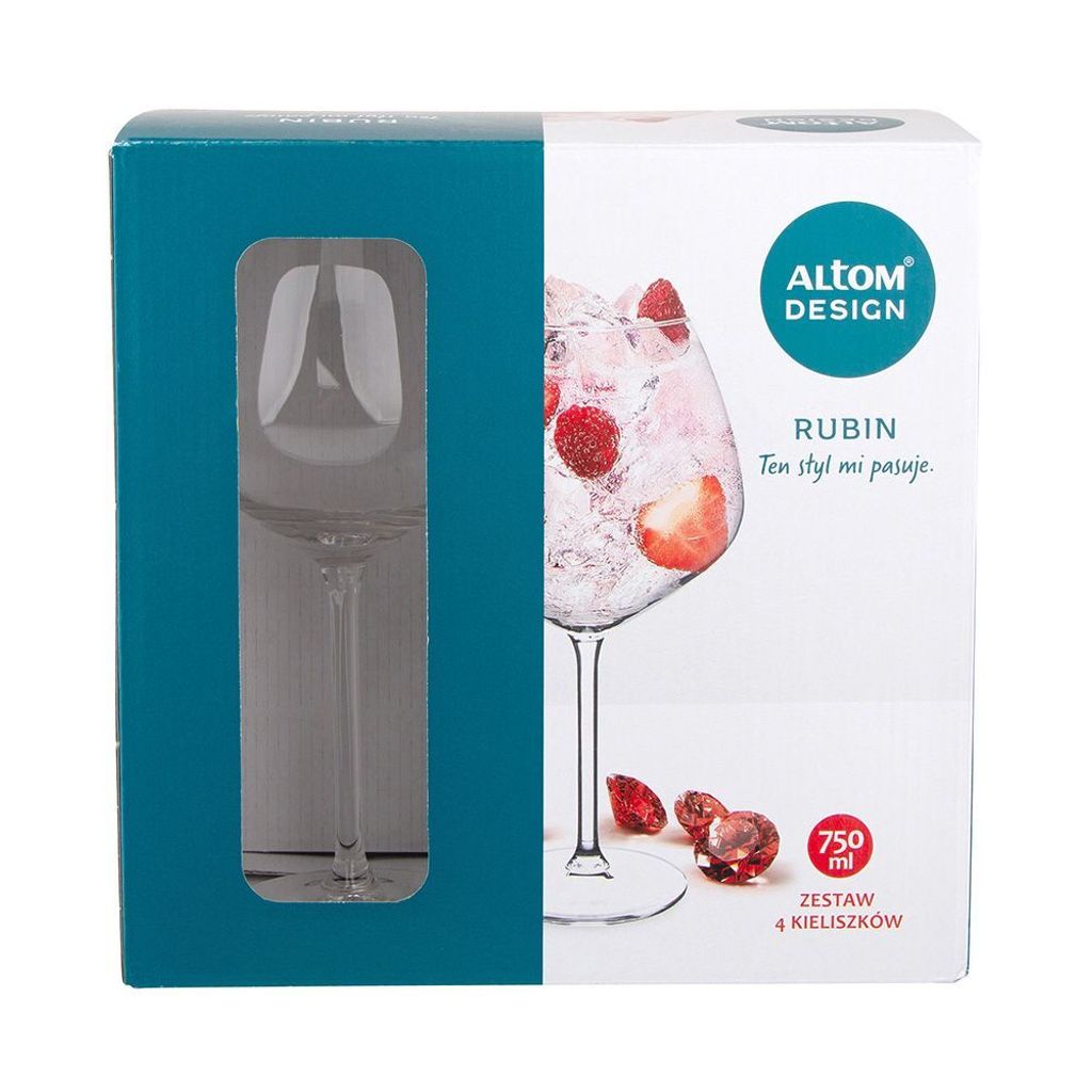 4 SZKLANKI DO WINA 750 ml ZESTAW kieliszków do czerwonego Zdjęcie produktu 2