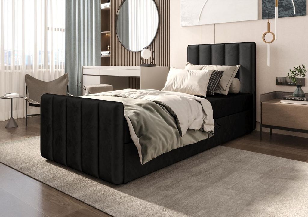 B&B Home Boxspringbett AdelleV 90x200 cm – mit Bettkasten