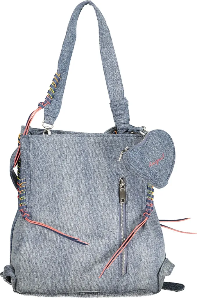 Zaino Donna Blu Denim: Zainetto Jeans Versatile con Portamonete a Cuore