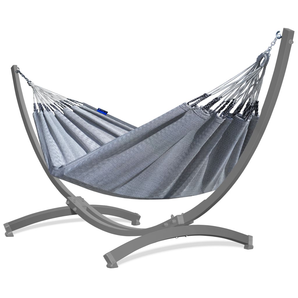 Potenza Outdoor Hängematte mit Verzinkter Tytan Gestell für 2 Personen I 100% Baumwolle Doppelhängematte 230x160 cm, 200kg I Hängemattengestell...