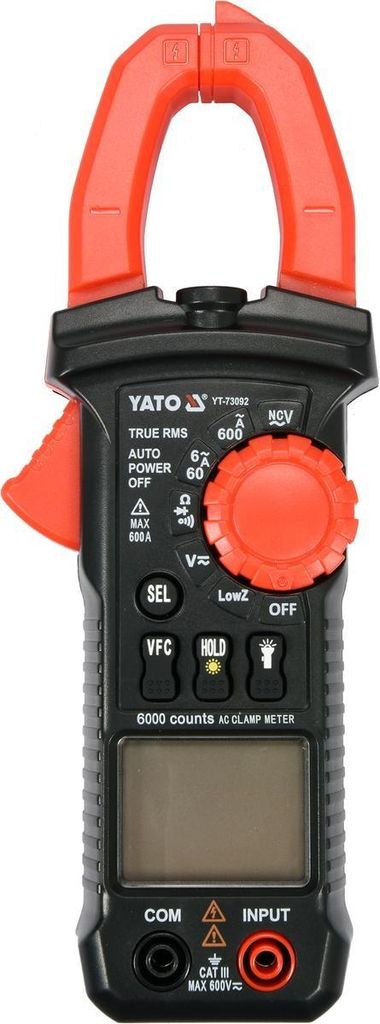 Yato YT-73092, LCD, CAT II 600V, 190 g, Schwarz, Rot Produktbild 