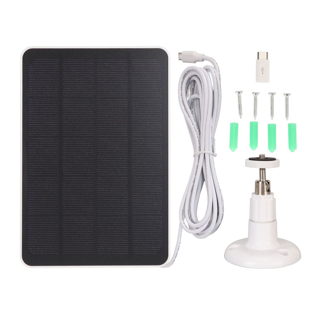 Kamera-Solarpanel, IP65, wasserdicht, Kamera-Ladegerät, 5 V, 4 W, hohe Effizienz für Micro USB C