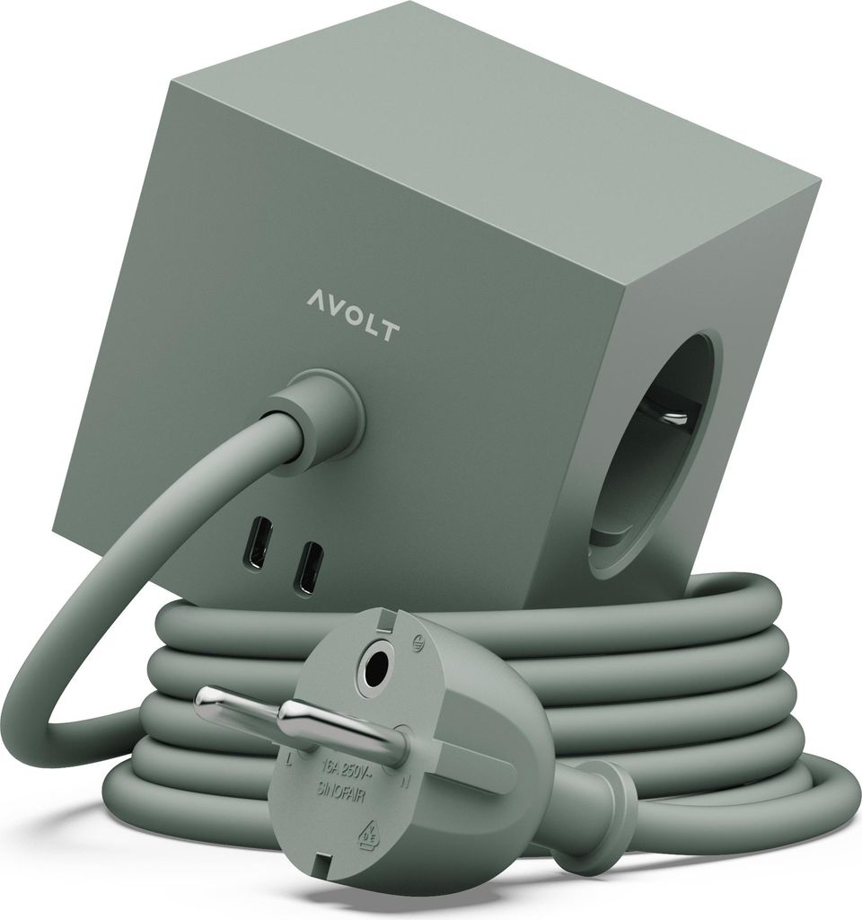 AVOLT - Carregador AC Square 1 (1,8m chêne vert) Image du produit 