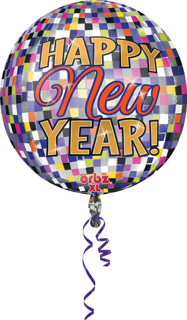 Luftballon Happy New Year Partydekoration bunt 38 cm - Einheitsgröße